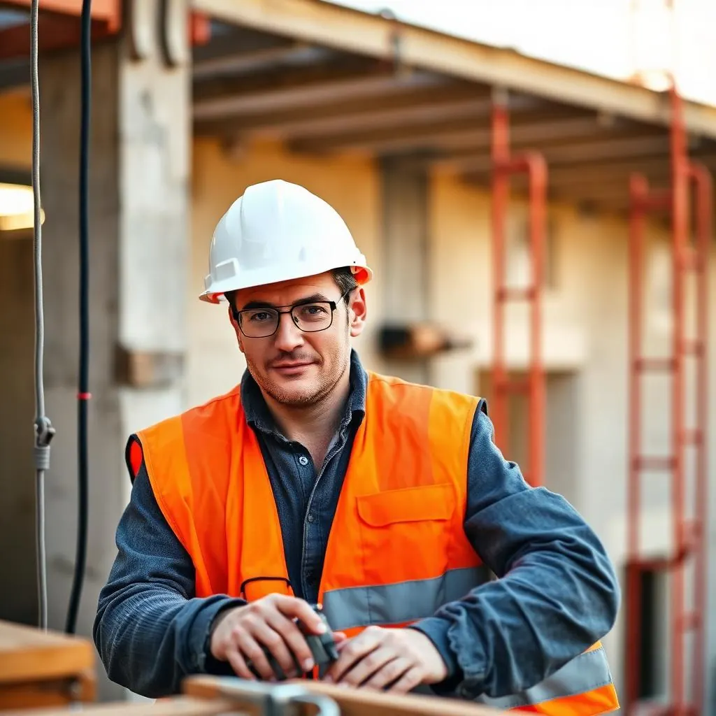 Artisan du BTP sur un chantier en Bourgogne